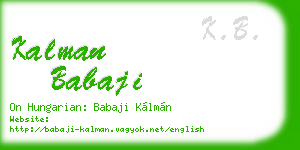 kalman babaji business card